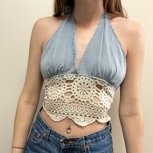 Chambray and macrame halter!